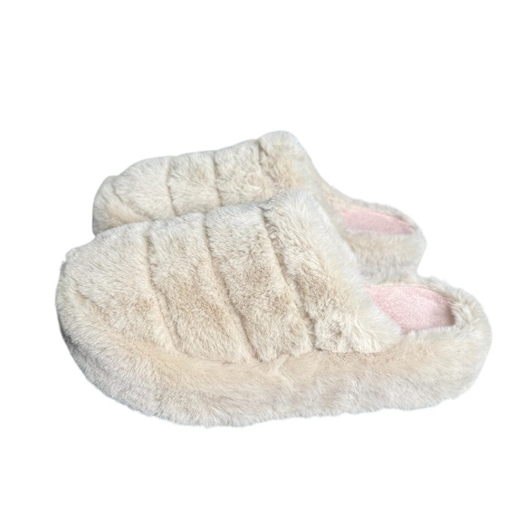 Free People It's A Vibe Platform Slip On Slides Slippers Polar Bear Size 8 - Picture 3 of 10